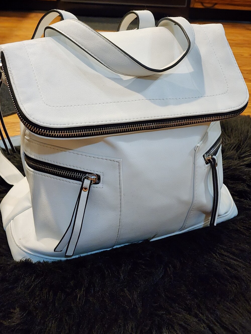 Mossimo Supply Co. White Backpack with Front Zippers